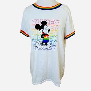Disney Park Rainbow Pride Mickey Mouse T-Shirt Size XL